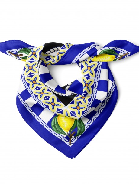 Limon Desen Fular Bandana 50 x 50 Cm