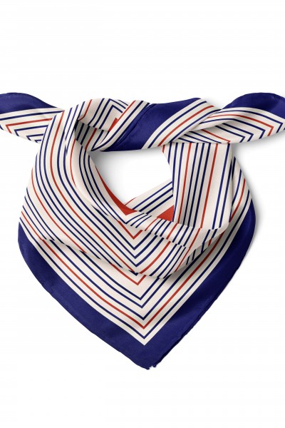 Çizgili Kare Desen Fular Bandana 50x50 Cm
