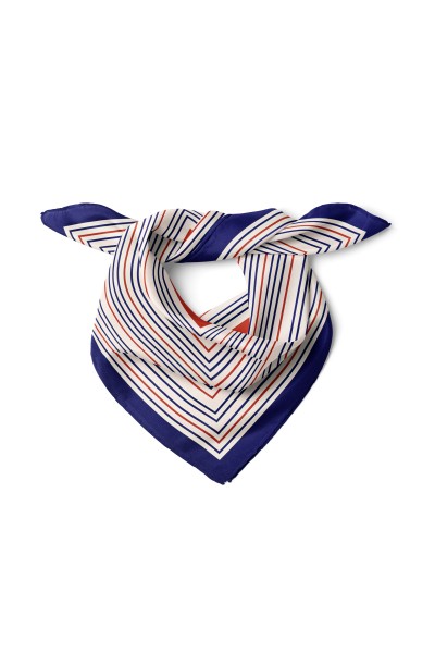 Çizgili Kare Desen Fular Bandana 50x50 Cm