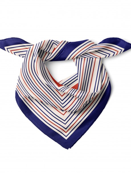 Çizgili Kare Desen Fular Bandana 50x50 Cm
