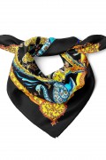 Kalp ve Kuğu Desen Fular Bandana 50x50 Cm