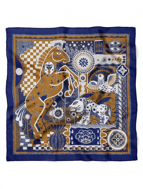 At & Hayvan & Figür Desen Fular Bandana 50x50 Cm
