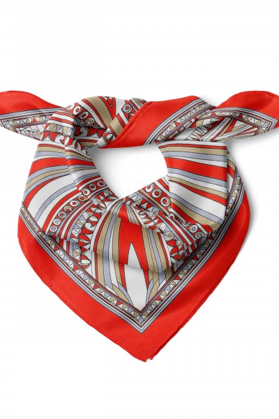 Çizgi Desen Fular Bandana 50x50 Cm