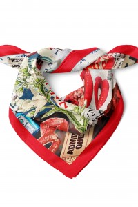 Karışık Figür Desen Fular Bandana 50x50 Cm