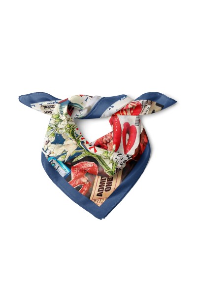 Karışık Figür Desen Fular Bandana 50x50 Cm