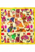 Kedi Desen Bandana Fular 50 x 50 Cm
