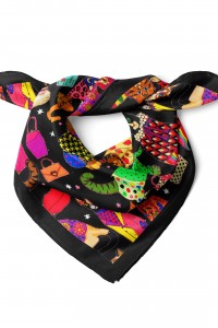 Kedi Desen Bandana Fular 50 x 50 Cm