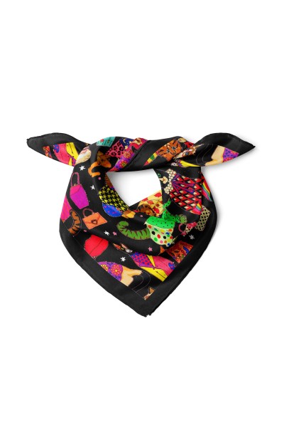 Kedi Desen Bandana Fular 50 x 50 Cm