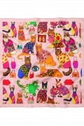 Kedi Desen Bandana Fular 50 x 50 Cm