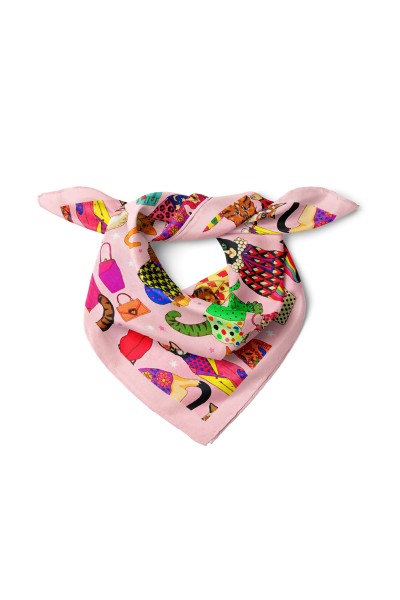 Kedi Desen Bandana Fular 50 x 50 Cm