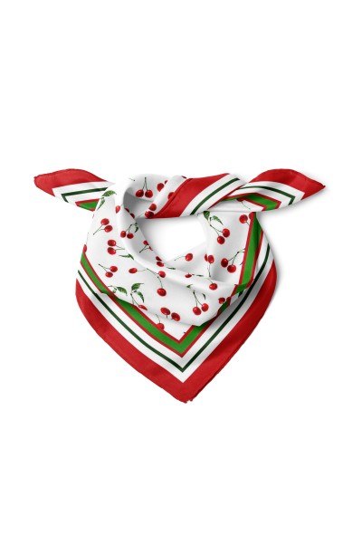 Kiraz Desen Fular Bandana 50x50
