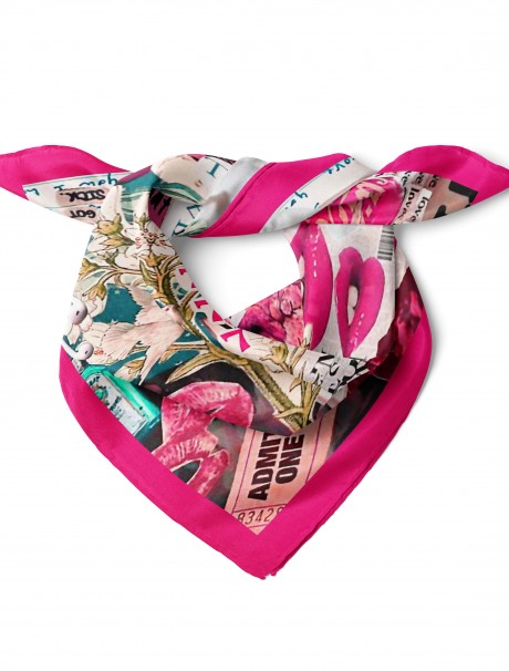 Karışık Figür Desen Fular Bandana 50x50 Cm