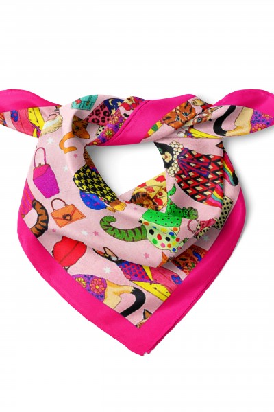 Kedi Desen Bandana Fular 50 x 50 Cm