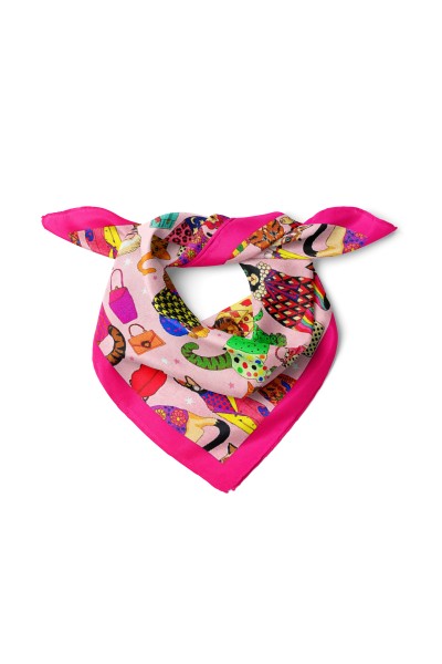 Kedi Desen Bandana Fular 50 x 50 Cm