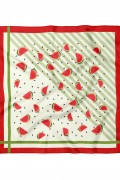 Karpuz ve Çekirdek Desen Fular Bandana 50x50 Cm