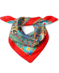 Çiçek Bahçesi Desen Fular Bandana 50x50 Cm