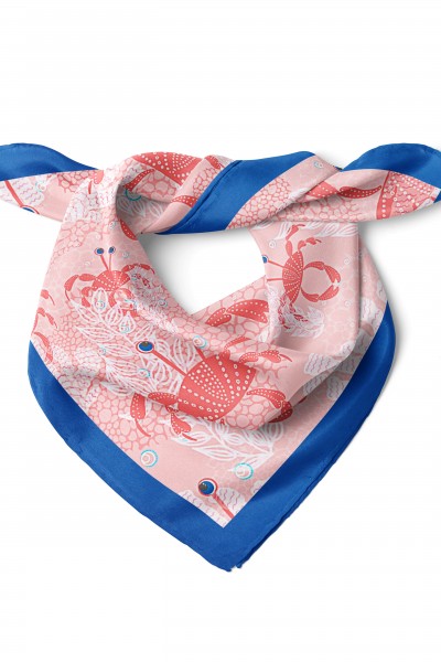 Yengeç Desen Fular Bandana 50x50 Cm