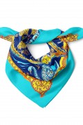 Kalp ve Kuğu Desen Fular Bandana 50x50 Cm