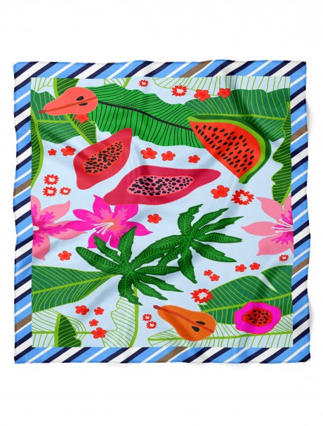 Yaz Meyveleri Desen Fular Bandana 50x50 Cm