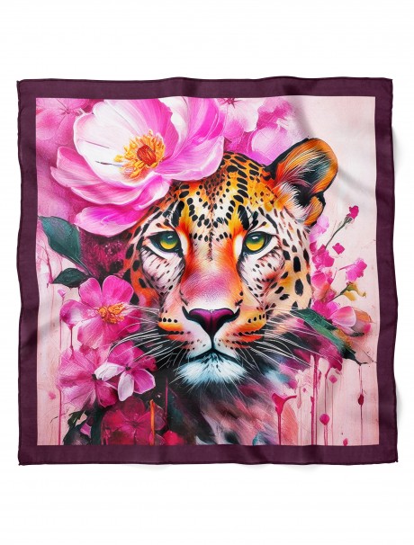 Leopar Desen Fular Bandana 50x50 Cm