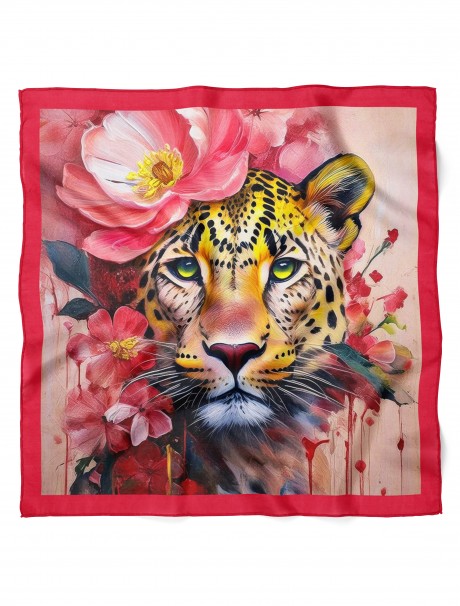 Leopar Desen Fular Bandana 50x50 Cm