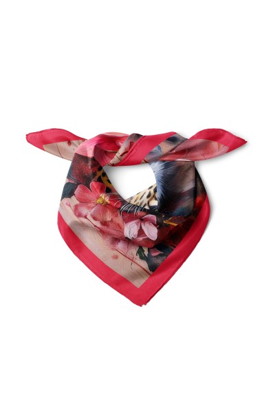 Leopar Desen Fular Bandana 50x50 Cm