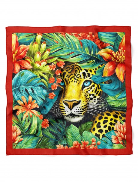 Leopar Desen Fular Bandana 50x50 Cm