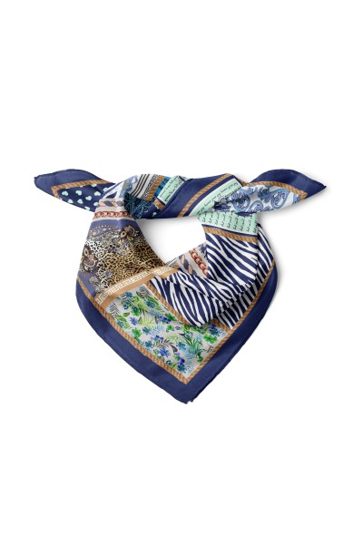 Çapa ve Motif Desen Fular Bandana 50x50 Cm