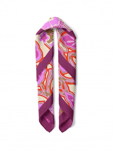 Çiçek Desen Fular Bandana 50x50 Cm