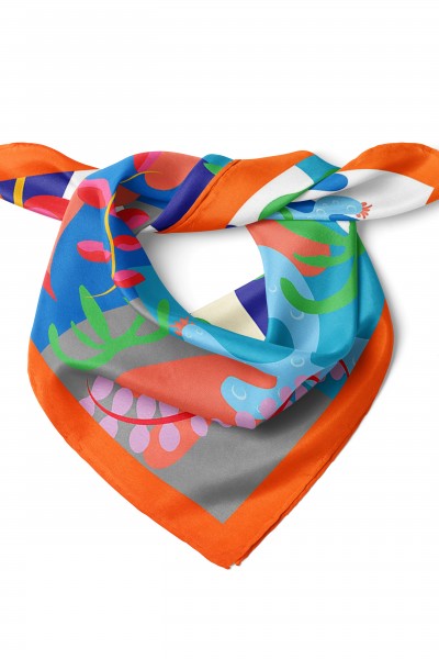 Harika Sembol Desen Fular Bandana 50x50 Cm