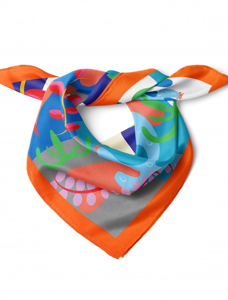 Harika Sembol Desen Fular Bandana 50x50 Cm