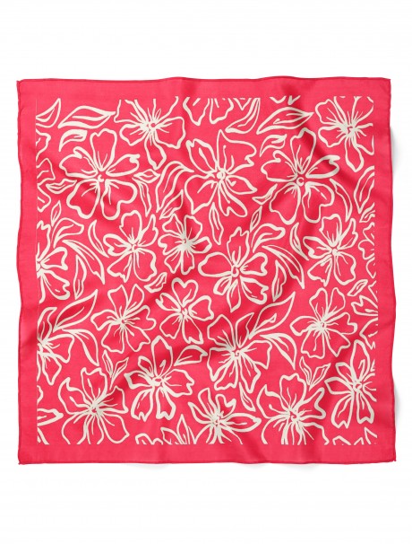 Çiçek Desen Fular Bandana 50x50 Cm