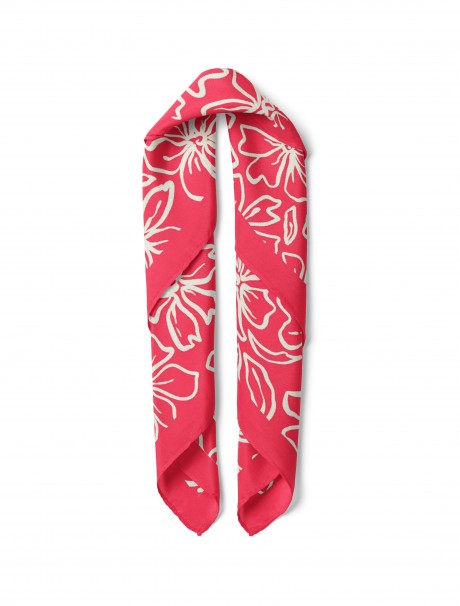 Çiçek Desen Fular Bandana 50x50 Cm