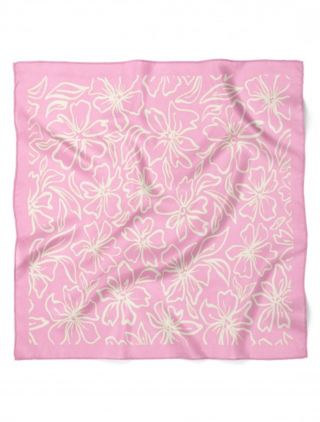 Çiçek Desen Fular Bandana 50x50 Cm