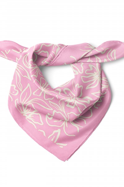 Çiçek Desen Fular Bandana 50x50 Cm