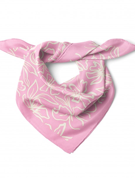 Çiçek Desen Fular Bandana 50x50 Cm