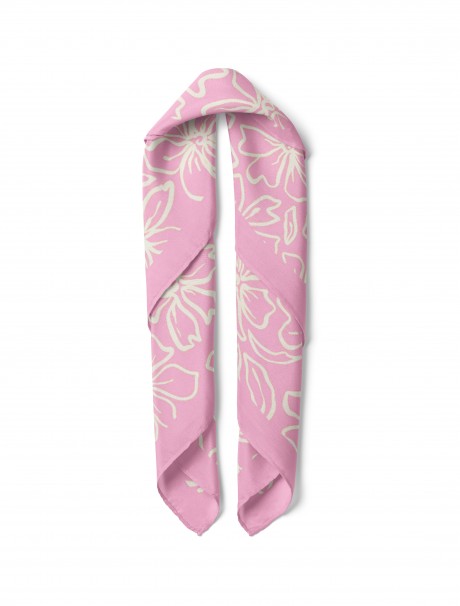 Çiçek Desen Fular Bandana 50x50 Cm
