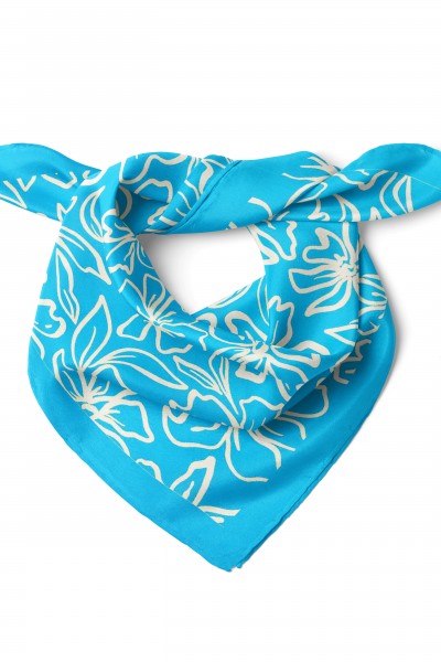 Çiçek Desen Fular Bandana 50x50 Cm