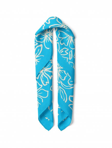 Çiçek Desen Fular Bandana 50x50 Cm