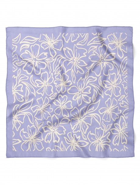 Çiçek Desen Fular Bandana 50x50 Cm