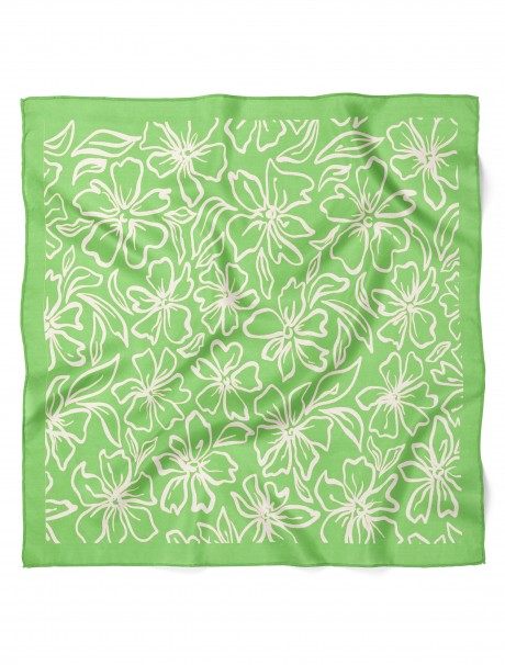 Çiçek Desen Fular Bandana 50x50 Cm