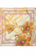 Zincir ve Etnik Desen Fular Bandana 50x50 Cm