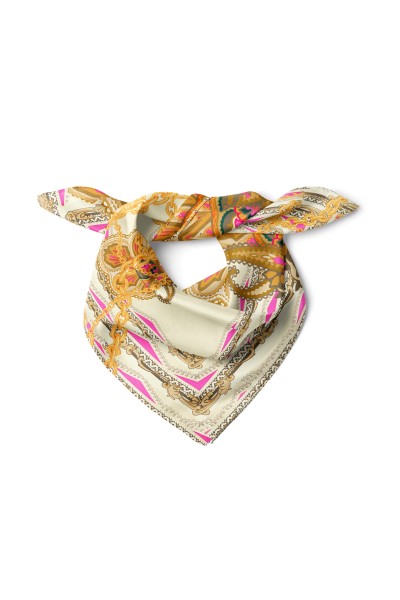 Zincir ve Etnik Desen Fular Bandana 50x50 Cm