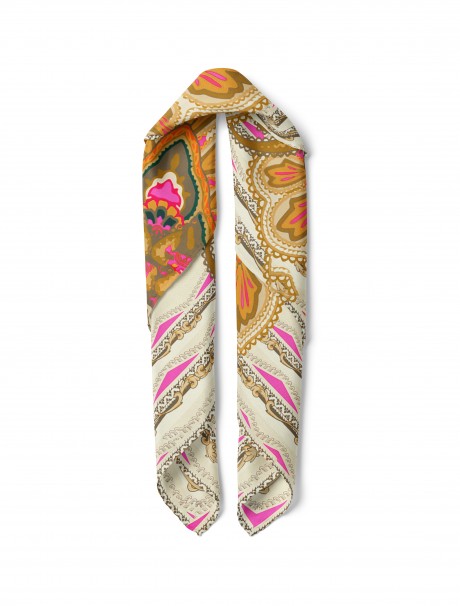 Zincir ve Etnik Desen Fular Bandana 50x50 Cm