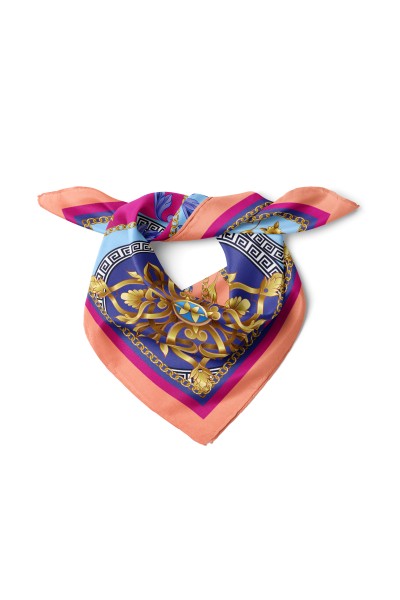 Zincir ve Etro Desen Fular Bandana 50x50 Cm