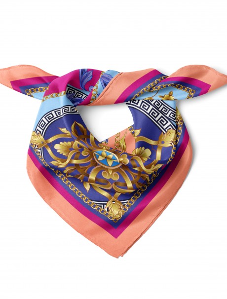 Zincir ve Etro Desen Fular Bandana 50x50 Cm