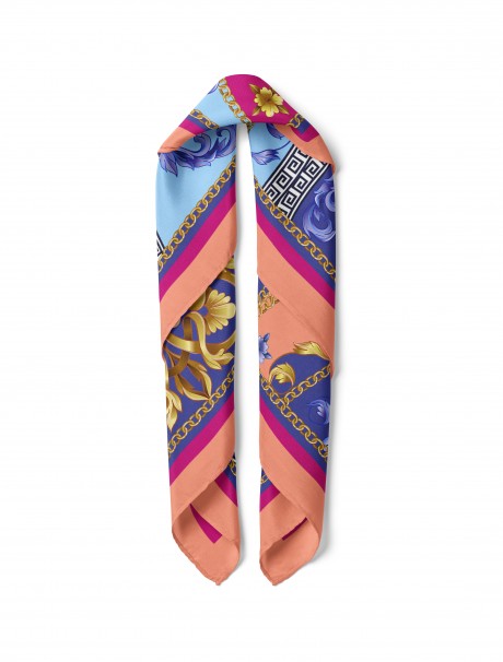 Zincir ve Etro Desen Fular Bandana 50x50 Cm