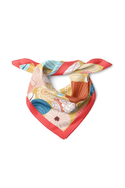 Deniz Motifli Şık Fular Bandana 50x50 Cm