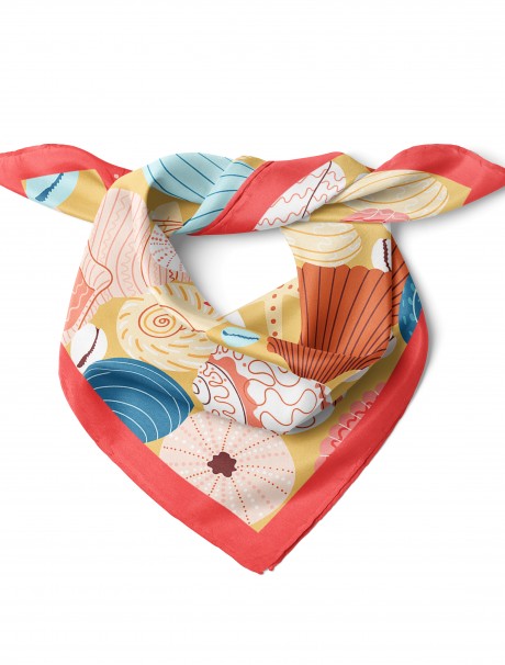 Deniz Motifli Şık Fular Bandana 50x50 Cm