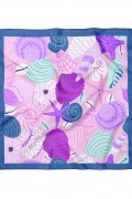 Deniz Motifli Şık Fular Bandana 50x50 Cm